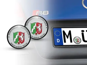 Aufkleber TÜV Rhein-Kreis Neuss Nummernschild plakette